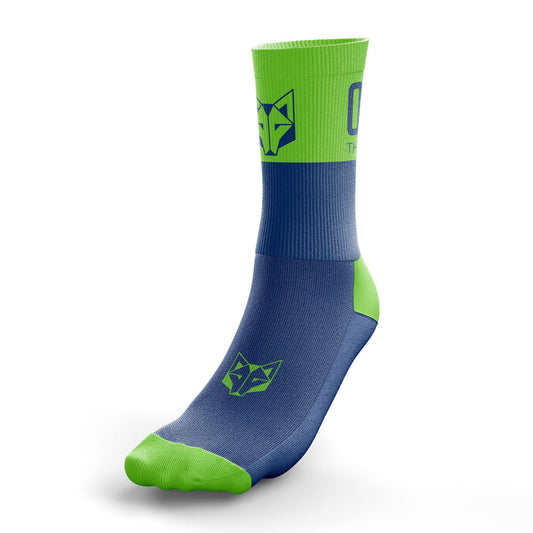 Multisport Medium Cut Socks - Electric Blue & Fluo Green