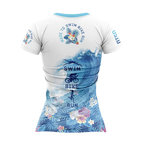 Women's short sleeve t-shirt - Swim Bike Run Wave