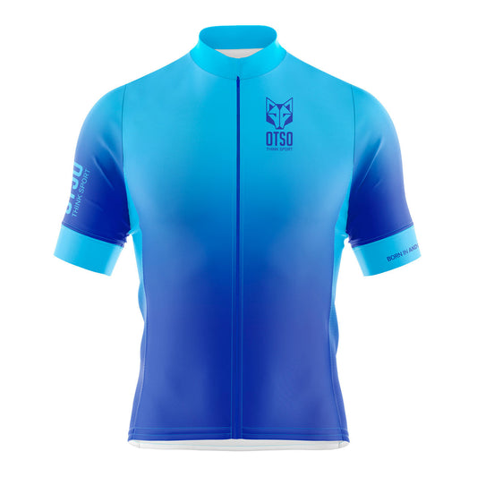 Men's short sleeve cycling jersey - Fluo Blue (OUTLET)