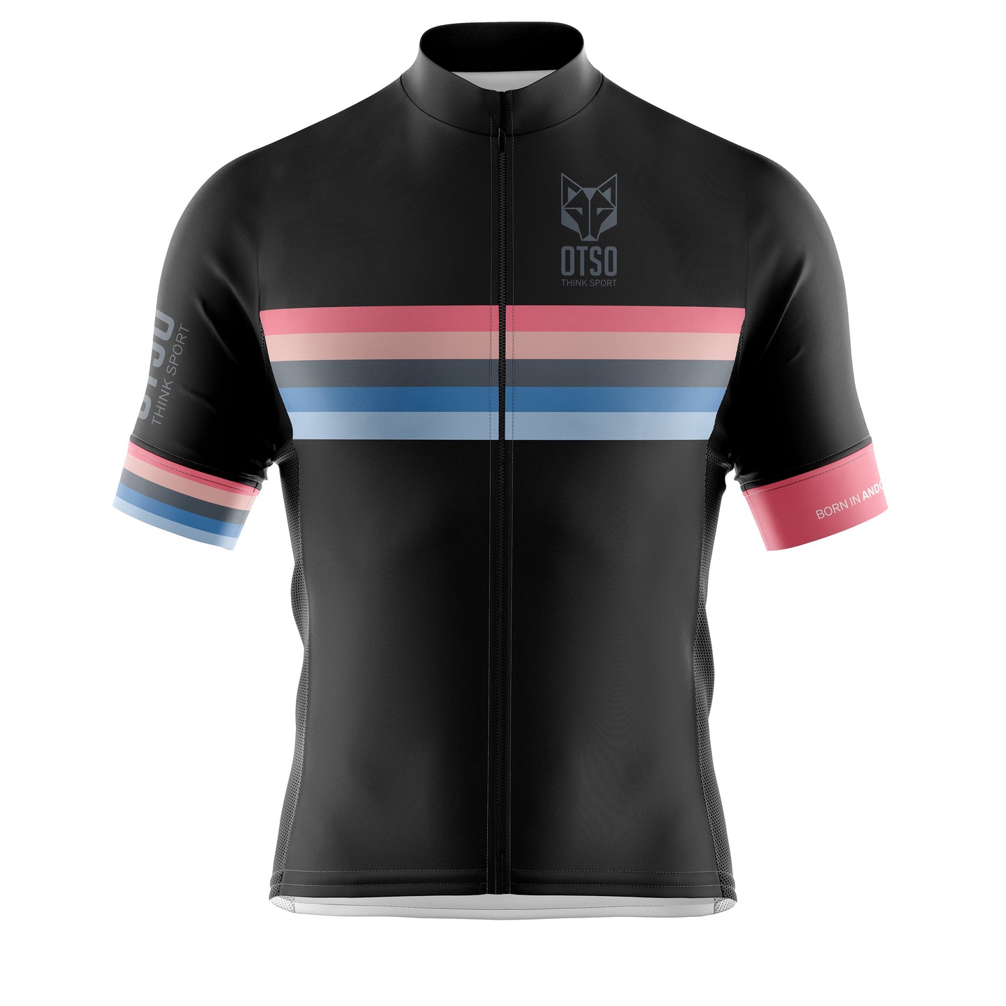 Men's short sleeve cycling jersey - Stripes Black (OUTLET)