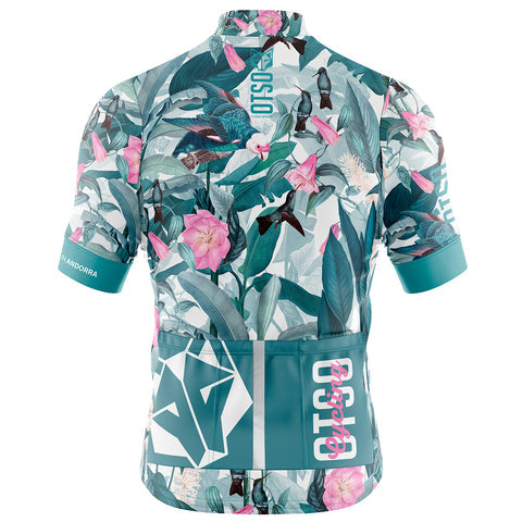 Women's short sleeve cycling jersey - Fluo Blue