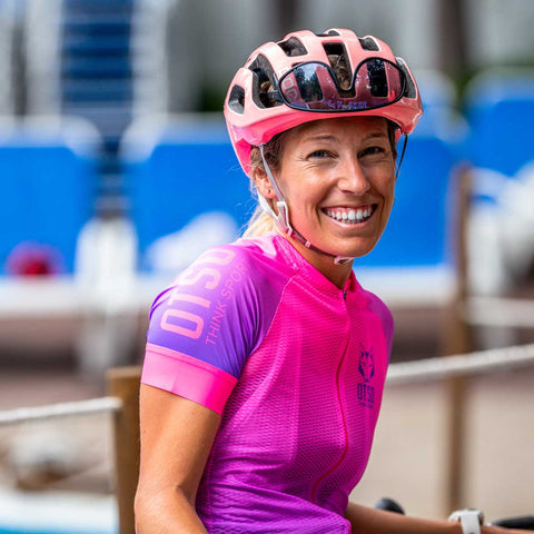 Women's short sleeve cycling jersey - Fluo Pink (OUTLET)