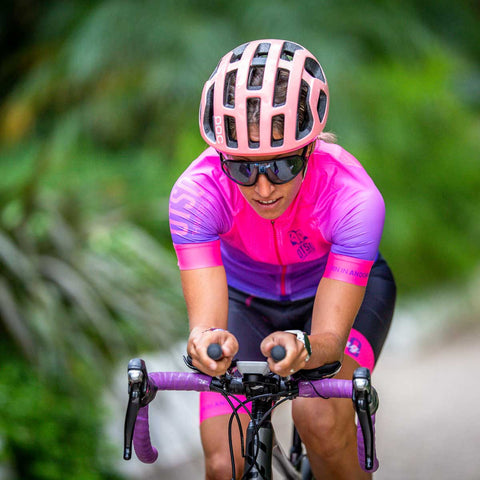 Women's short sleeve cycling jersey - Fluo Pink (OUTLET)