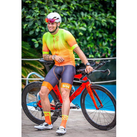 High Cut Cycling Socks - Fluo Orange