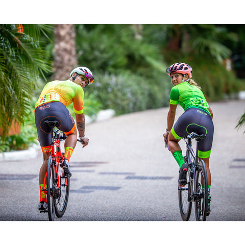 Women's short sleeve cycling jersey - Fluo Green (OUTLET)