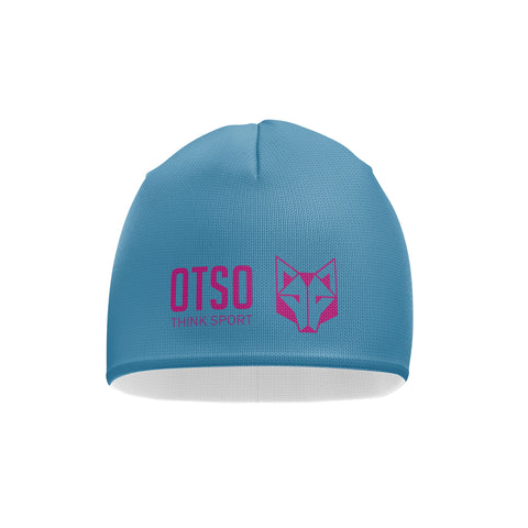 Beanie - Light Blue & Fluo Pink