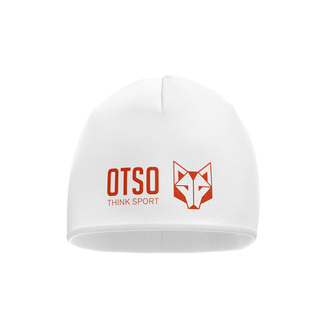 Beanie - White & Fluo Orange