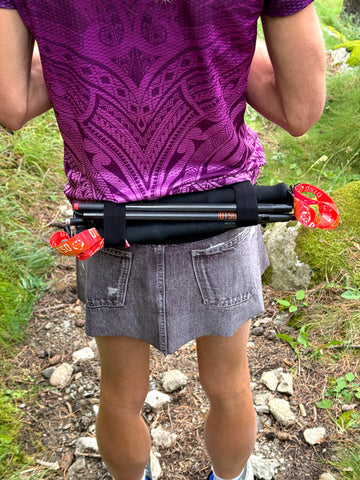 Bastones de carbono plegables ultraligeros para Trail Running y Trecking - Negro
