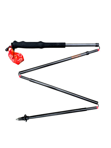 Bastones de carbono plegables ultraligeros para Trail Running y Trecking - Negro