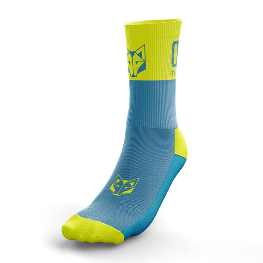 Multisport Medium Cut Socks - Light Blue & Fluo Yellow