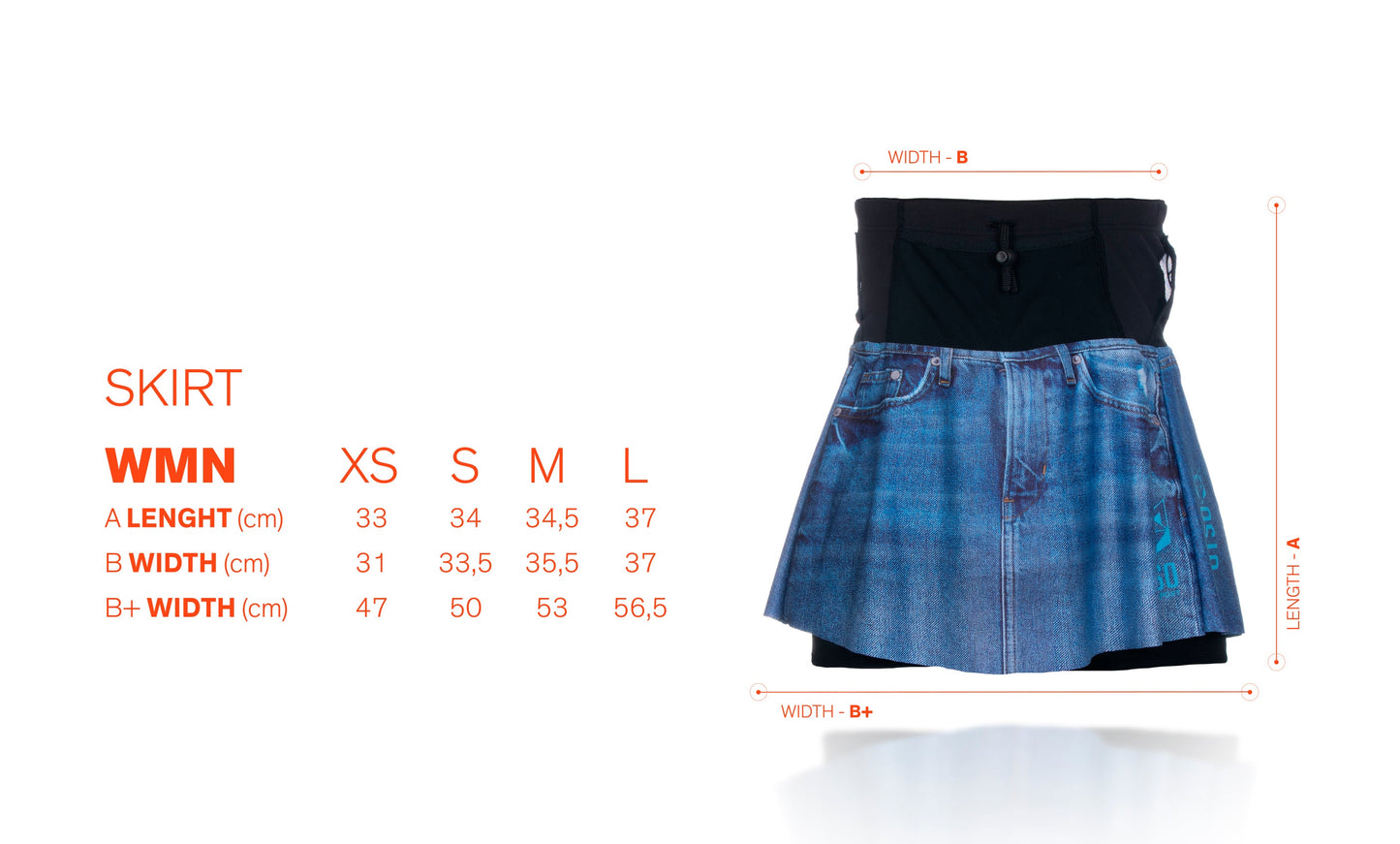 Women's skirt - Light Blue & Fluo Pink