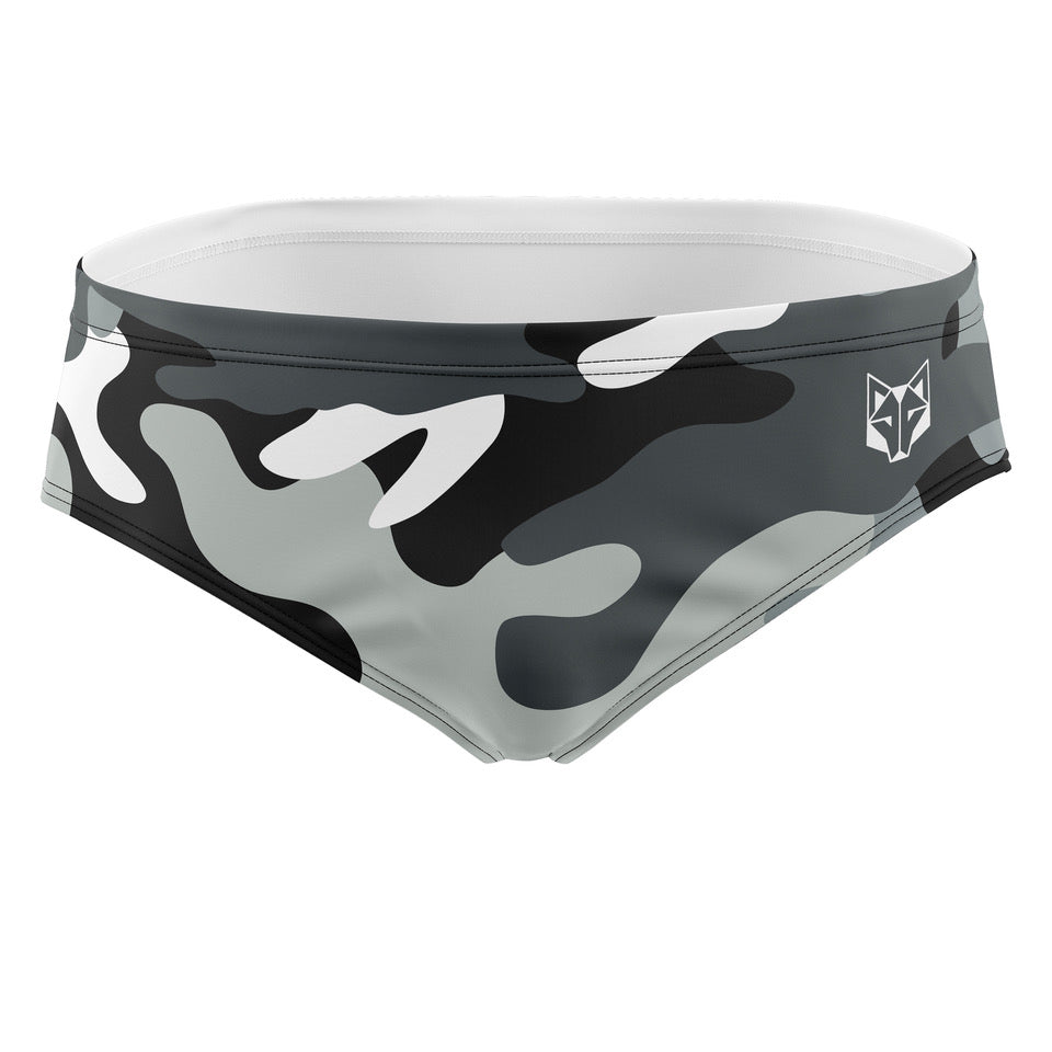 Men's swim briefs - Gray Camo