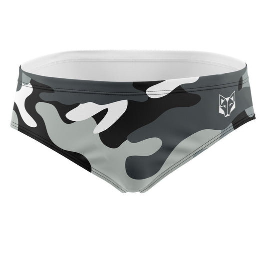 Men's swim briefs - Gray Camo