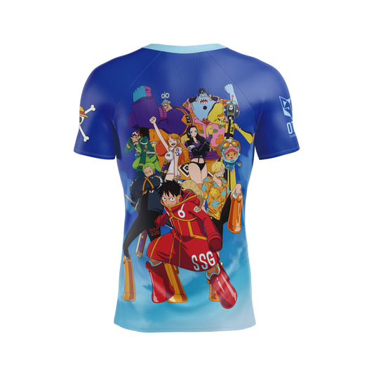 Camiseta manga corta hombre - One piece egghead luffy and the crew blue