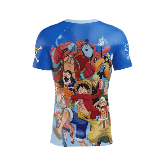 Camiseta manga corta hombre - One piece fishman luffy and the crew blue