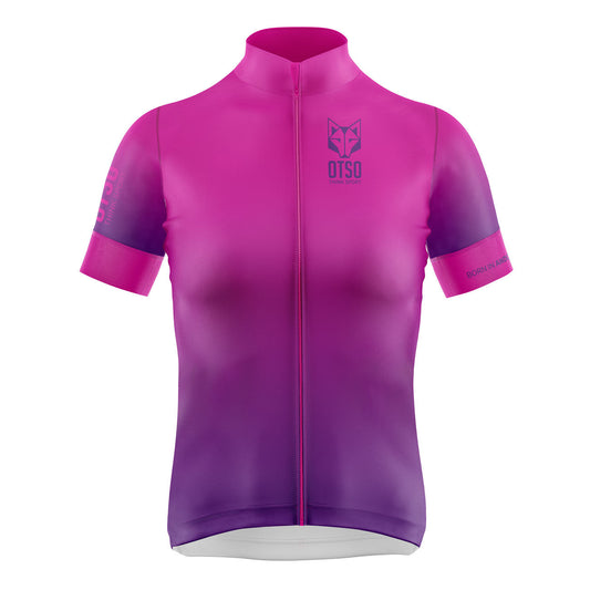 Women's short sleeve cycling jersey - Fluo Pink (OUTLET)