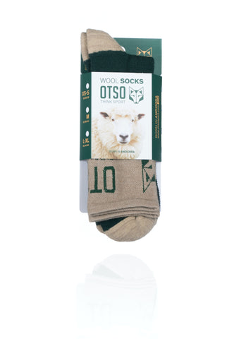 High Cut Merino Wool Socks - Green Leaf
