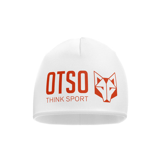 Beanie - White & Fluo Orange