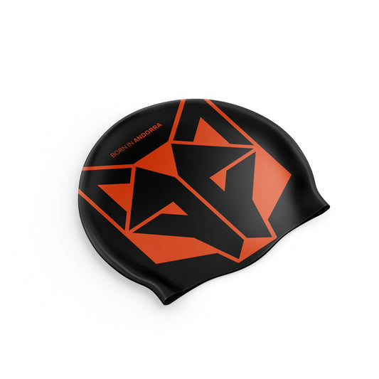 Swimming cap - Black & Fluo Orange