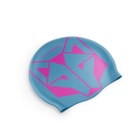Swimming cap - Light Blue & Fluo Pink
