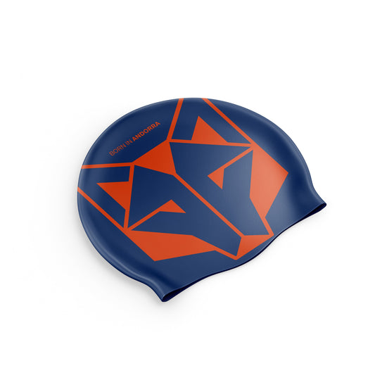 Swimming cap - Navy Blue & Fluo Orange