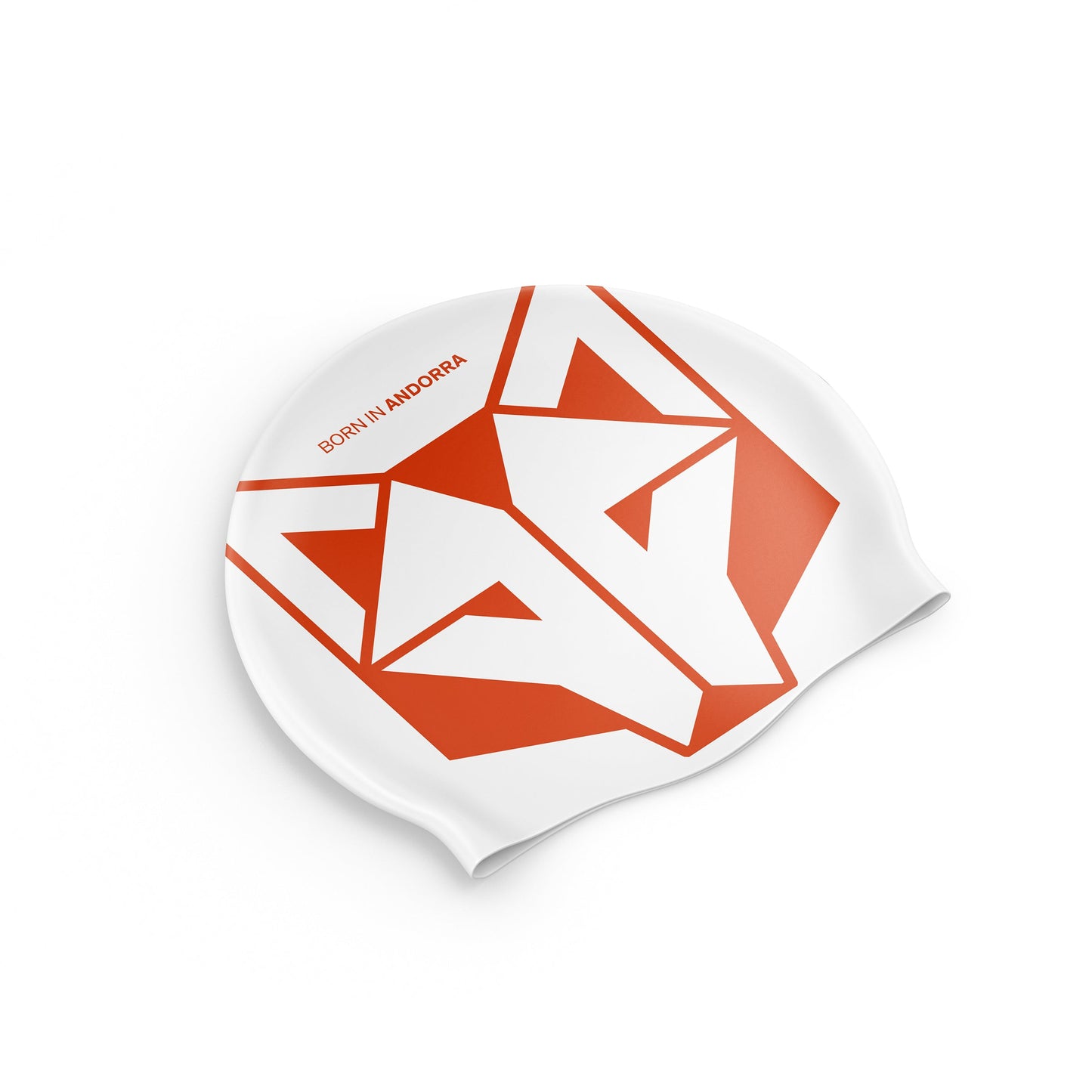 Swimming cap - White & Fluo Orange