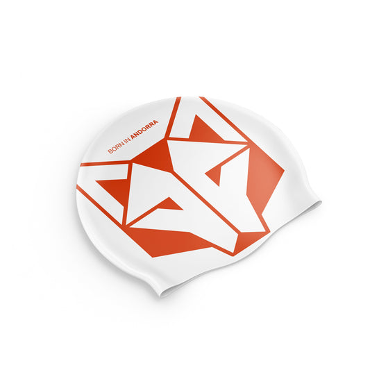 Swimming cap - White & Fluo Orange