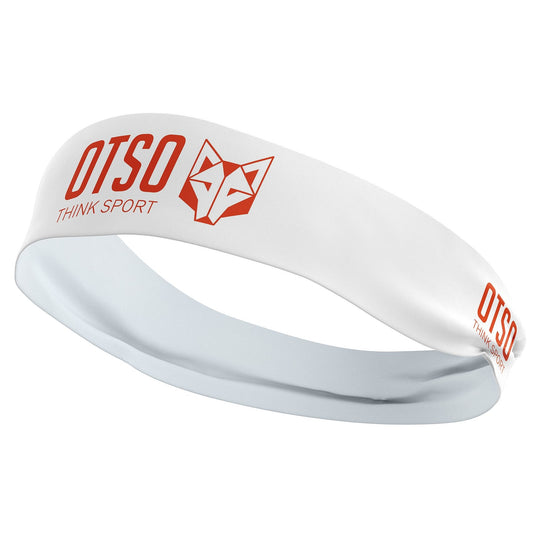 Cinta de cap - OTSO Sport White / Fluo Orange 8 cm