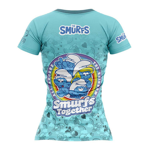 Camiseta manga corta mujer - Smurfs Rainbow