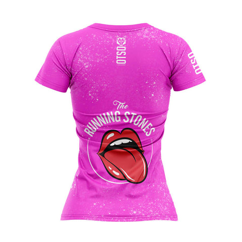 Women's short sleeve t-shirt - Running Stones Pink