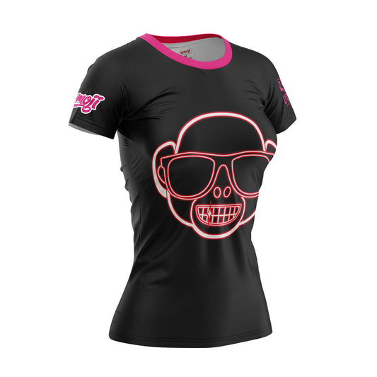 Camiseta manga corta mujer - Emoji Monkey Neon