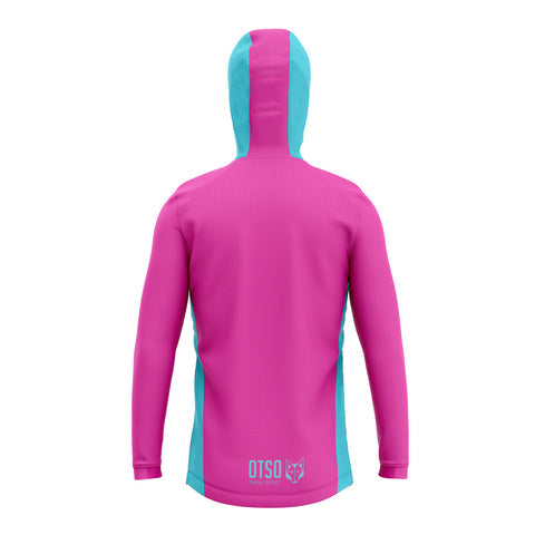 Unisex sport hoodie - Fluo Pink & Light Blue