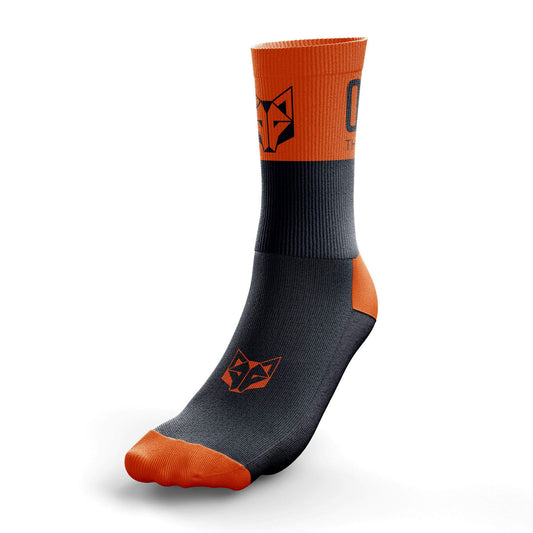 Multisport Medium Cut Socks - Black &amp; Fluo Orange