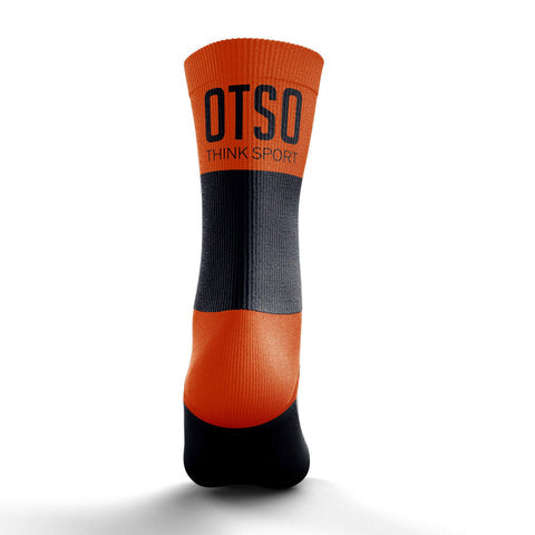 Multisport Medium Cut Socks - Black &amp; Fluo Orange