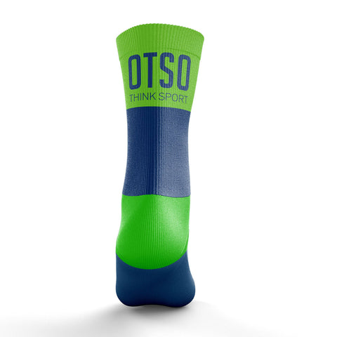 Multisport Medium Cut Socks - Electric Blue &amp; Fluo Green