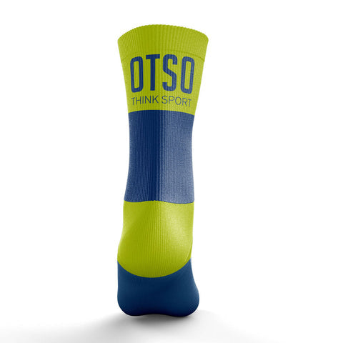 Multisport Medium Cut Socks - Electric Blue &amp; Fluo Yellow