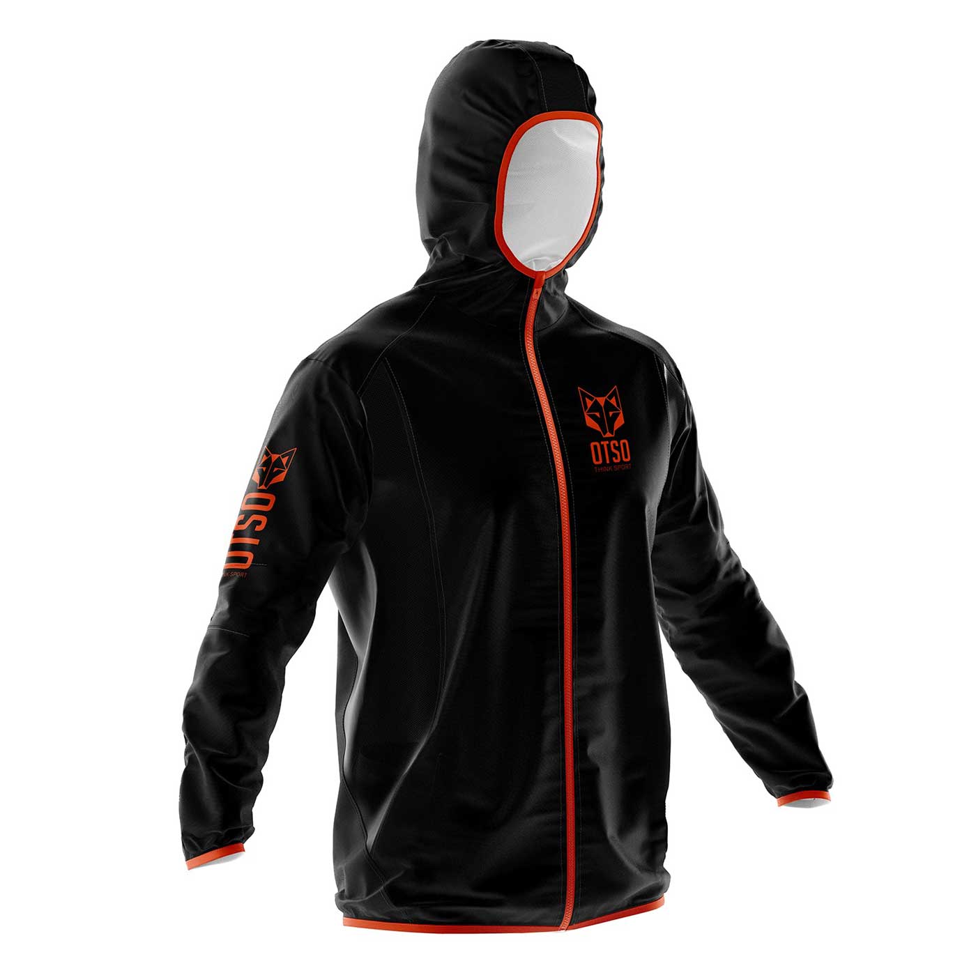 Waterproof Jacket - Black &amp; Fluo Orange