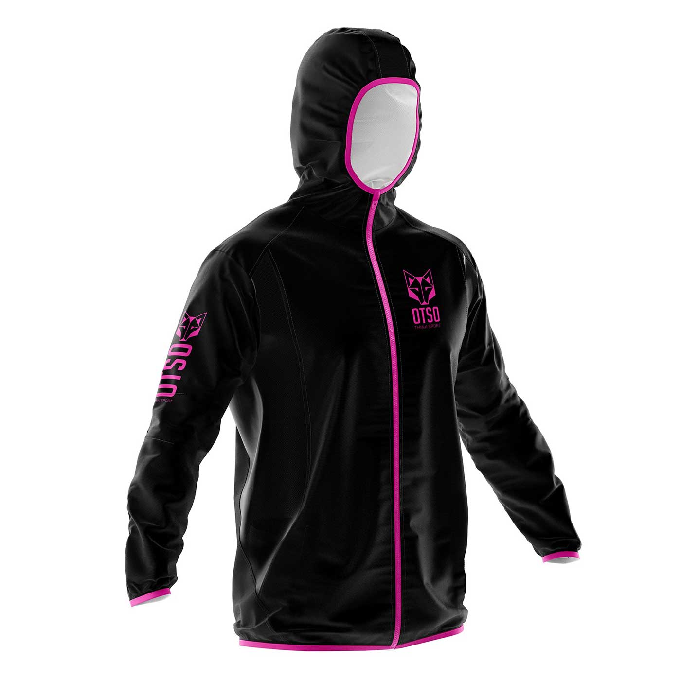 Waterproof Jacket - Black &amp; Fluo Pink