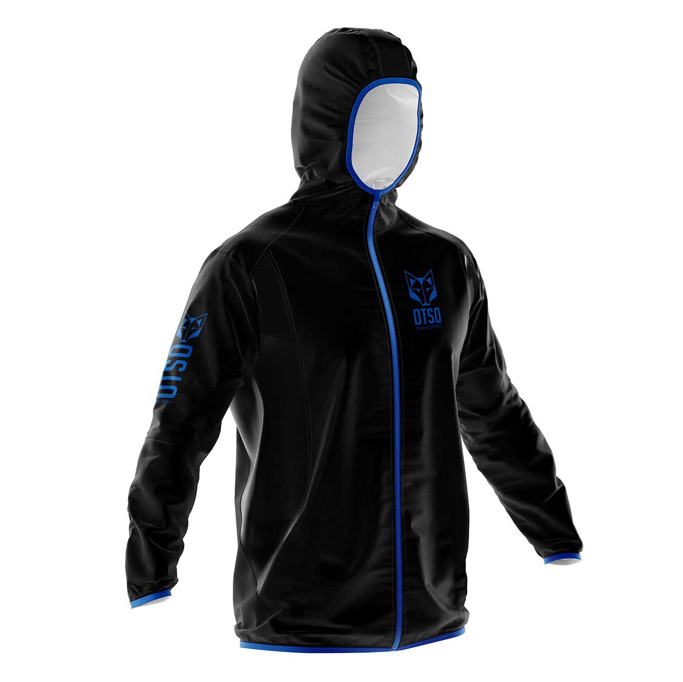 Waterproof Jacket - Black & Royal Blue