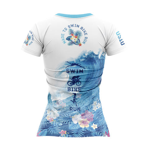 Women's short sleeve t-shirt - Swim Bike Run Wave