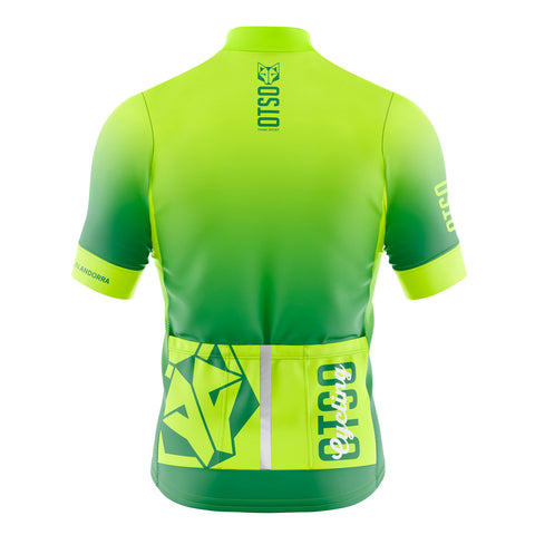 Men's short sleeve cycling jersey - Fluo Green (OUTLET)