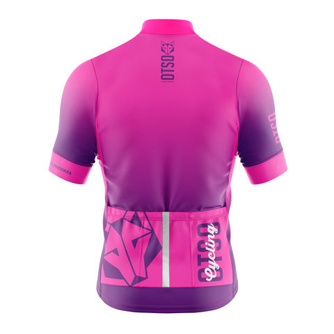 Women's short sleeve cycling jersey - Fluo Pink (OUTLET)