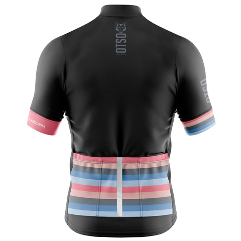 Men's short sleeve cycling jersey - Stripes Black (OUTLET)