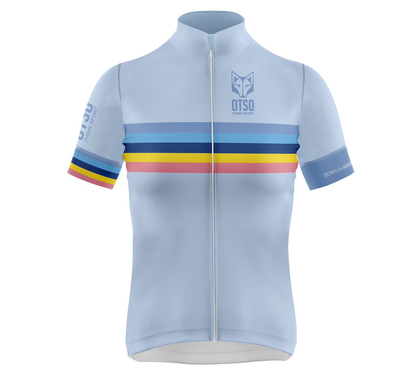 Women's short sleeve cycling jersey - Stripes Turquoise (OUTLET)