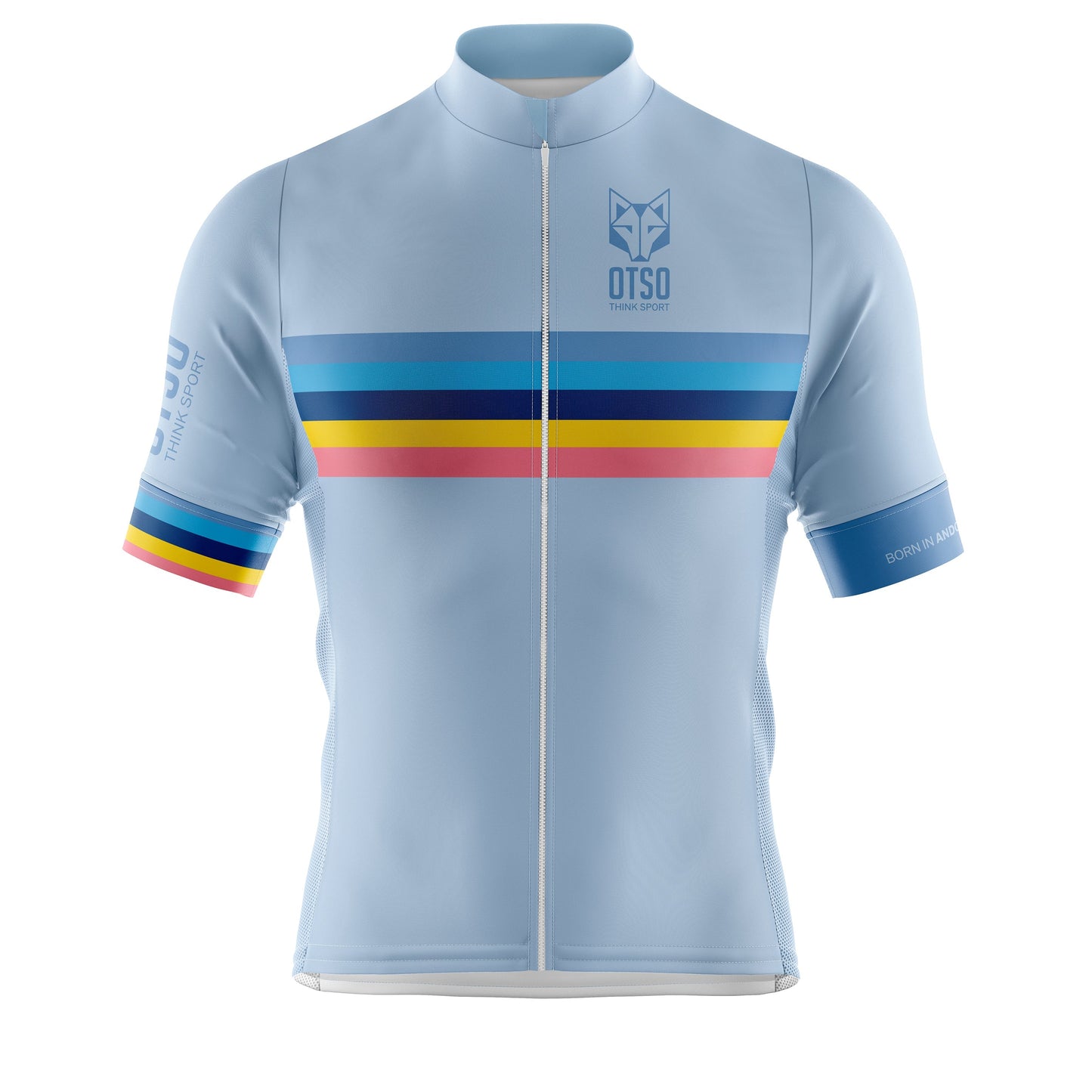 Men's short sleeve cycling jersey - Stripes Turquoise (OUTLET)