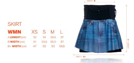 Women's skirt - Light Blue &amp; Fluo Pink