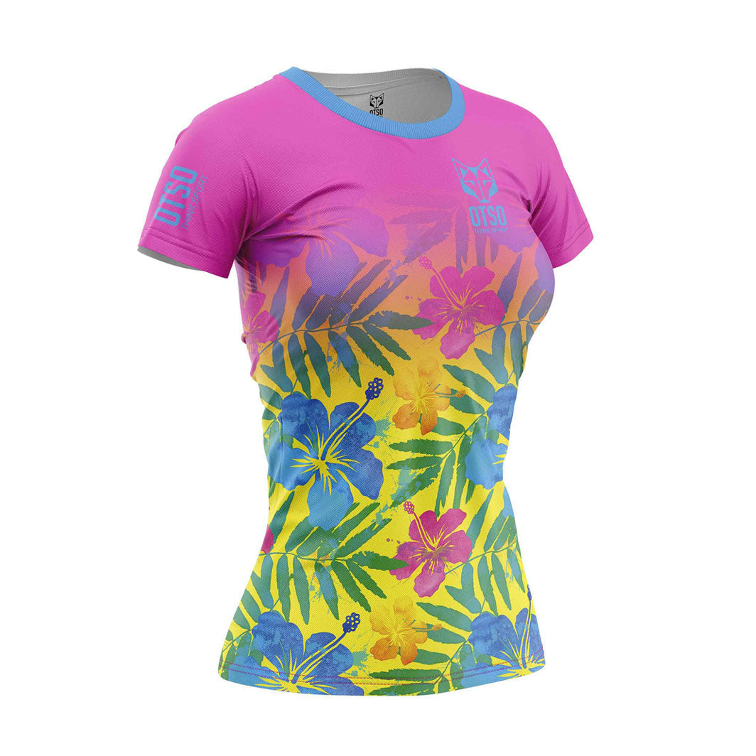 Women's short sleeve t-shirt - Floral Pink