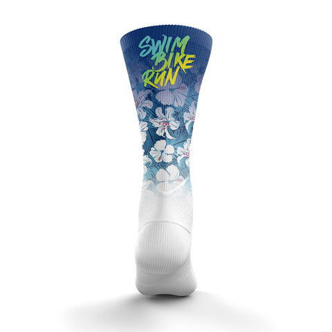 Sublimated Socks - Swim Bike Run Flower