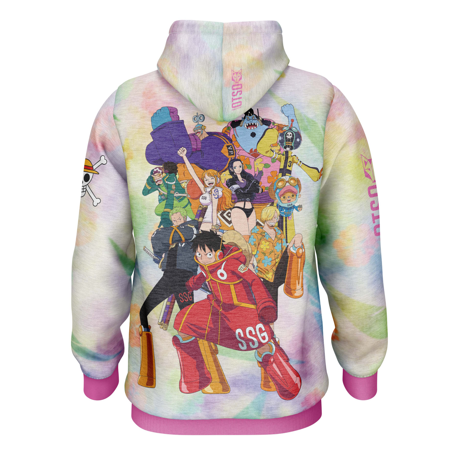 Sudadera - One piece egghead luffy and the crew pink