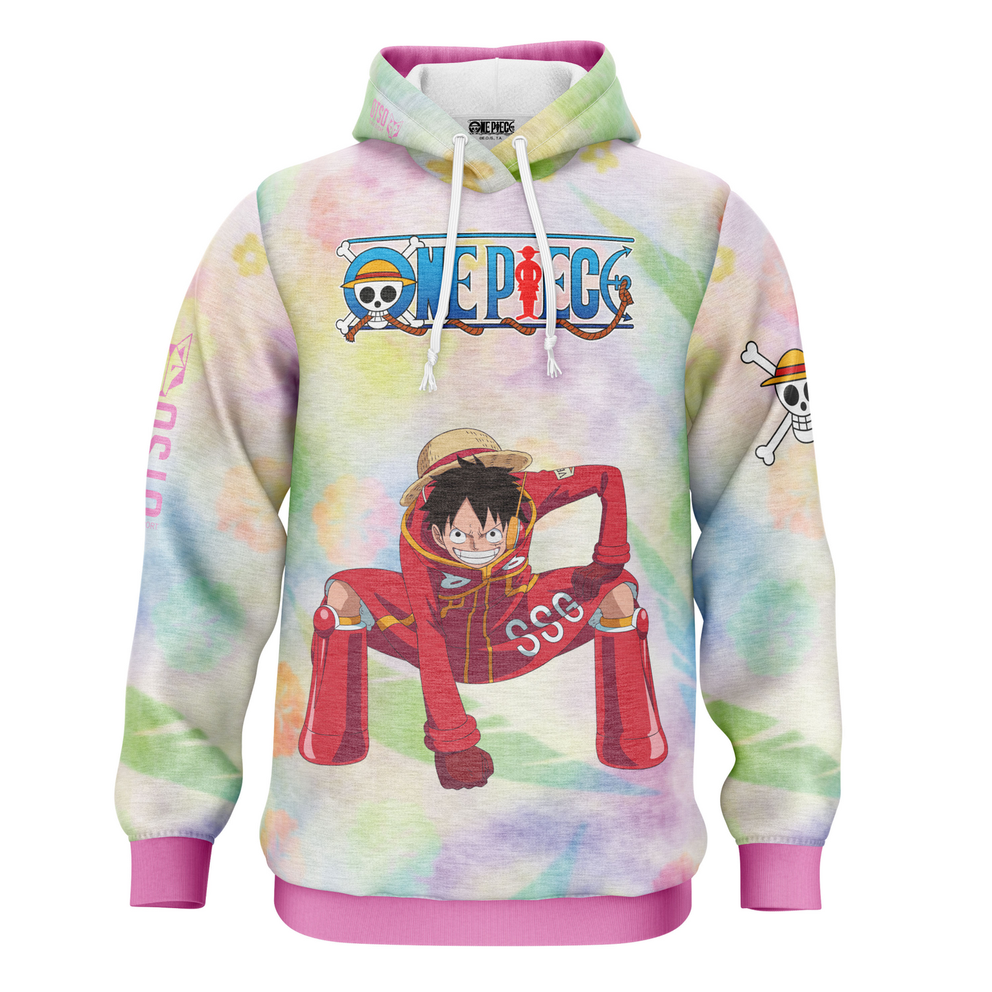 Sudadera - One piece egghead luffy and the crew pink